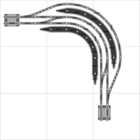 double voie-3-plate-forme de station en courbe