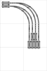 double-track-low-speed-twin-afluência em curva